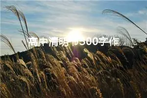 高中清明节300字作文（精选10篇）