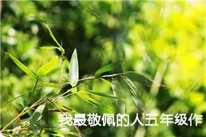 我最敬佩的人五年级作文（精选10篇）