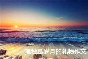 孤独是岁月的礼物作文1200字