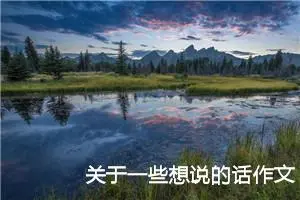 关于一些想说的话作文1000字