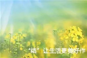 “结”让生活更美好作文600字