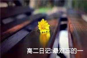 高二日记:最难忘的一件事（六）