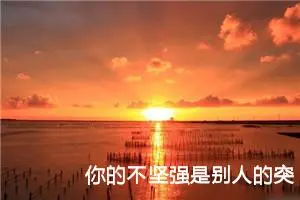 你的不坚强是别人的突破点