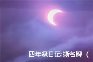 四年级日记:撕名牌（五）