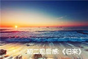 初二观后感:《归来》