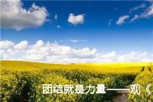 团结就是力量——观《地道战》有感