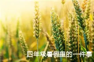 四年级暑假里的一件事作文（精选20篇）