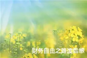 财务自由之路读后感