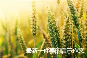 最新一件事的启示作文