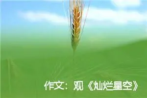 作文：观《灿烂星空》有感